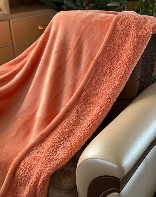 Plaid Michka Goyave 130x160- Maison Vivaraise