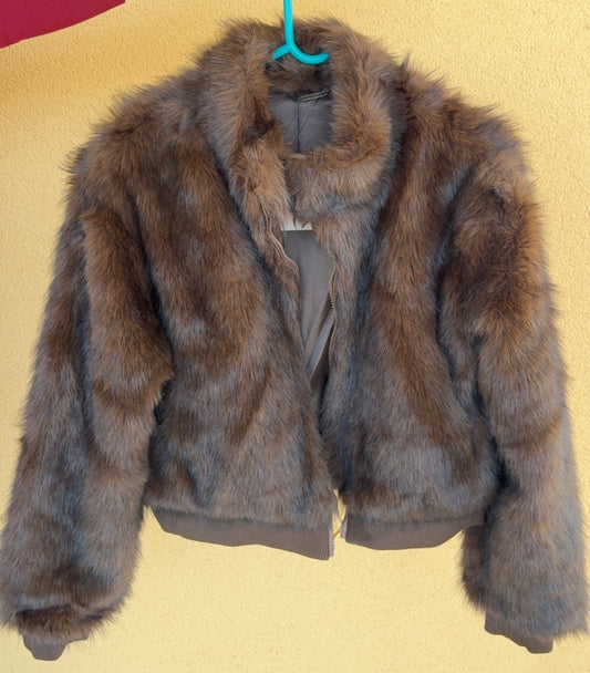 Veste a fourrure Marron avec fermeture