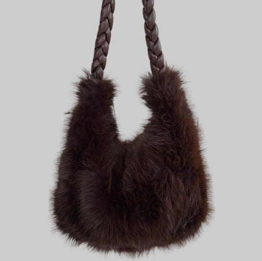Sac a fourrure marron