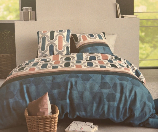 Parure de lit 3 pièces Mistri – 200x200 cm | 100 % Coton 57 fils – Les Ateliers du Coton