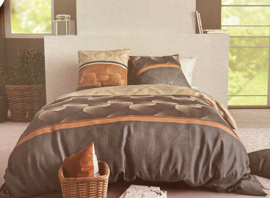 Parure de lit 3 pièces Jaspe – 200x200 cm | 100 % Coton 57 fils – Les Ateliers du Coton